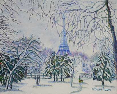 H. ClaudePissarro - La Tour-Eiffel sous la neige (Paris)
