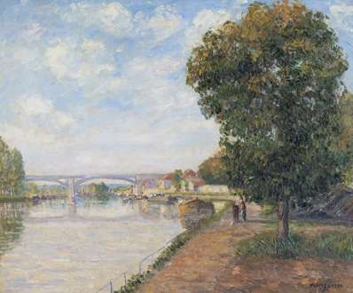 Georges ManzanaPissarro - Pont du Chemin de Fer à Moret