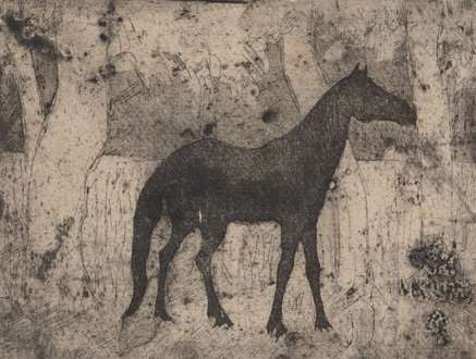 FélixPissarro - Black Horse Among Trees