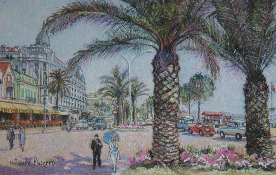 Les Deux Palmiers - Cannes - H. Claude Pissarro (b. 1935 - )