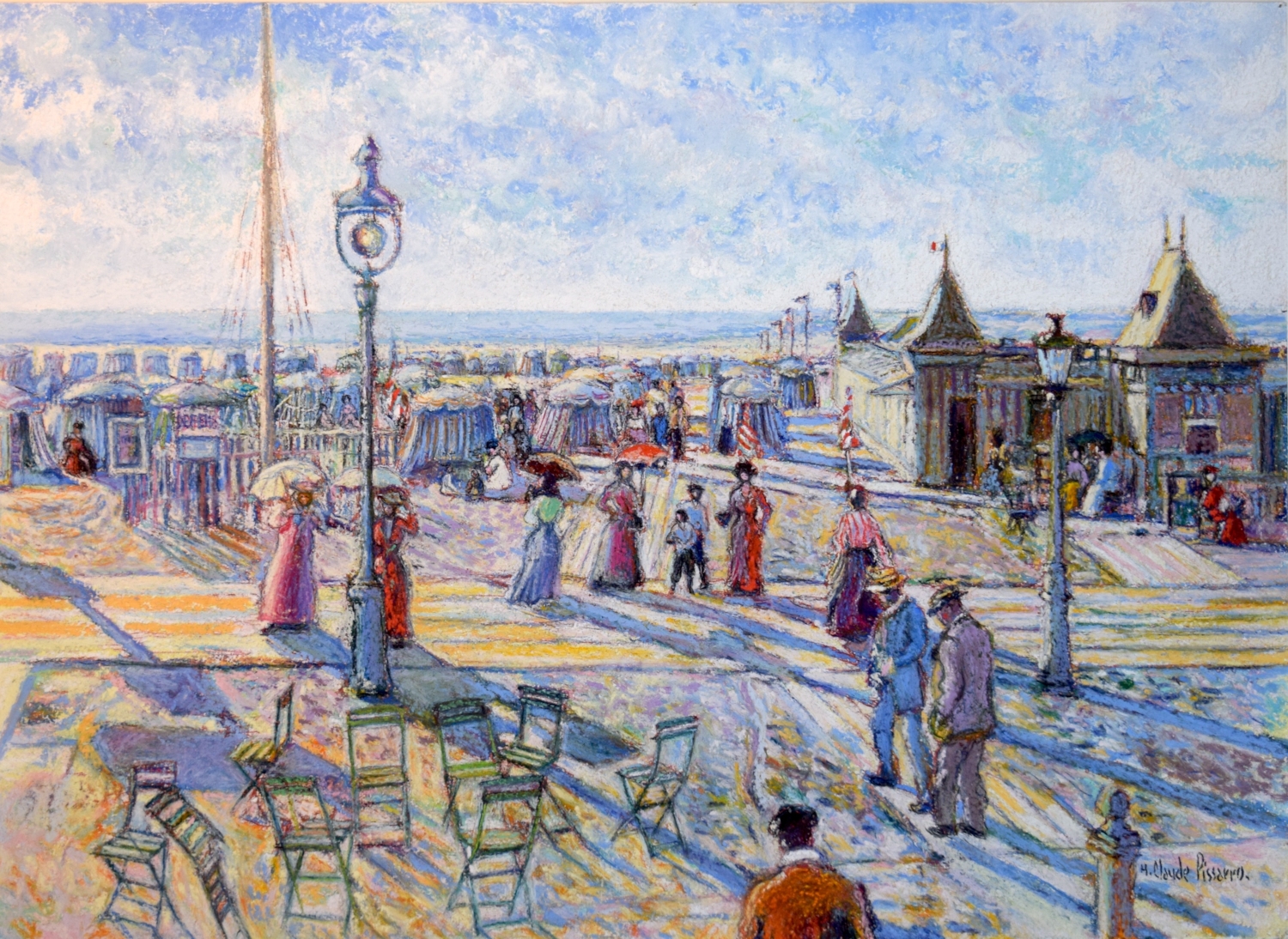 La Plage à Trouville - H. Claude Pissarro (b. 1935 - )