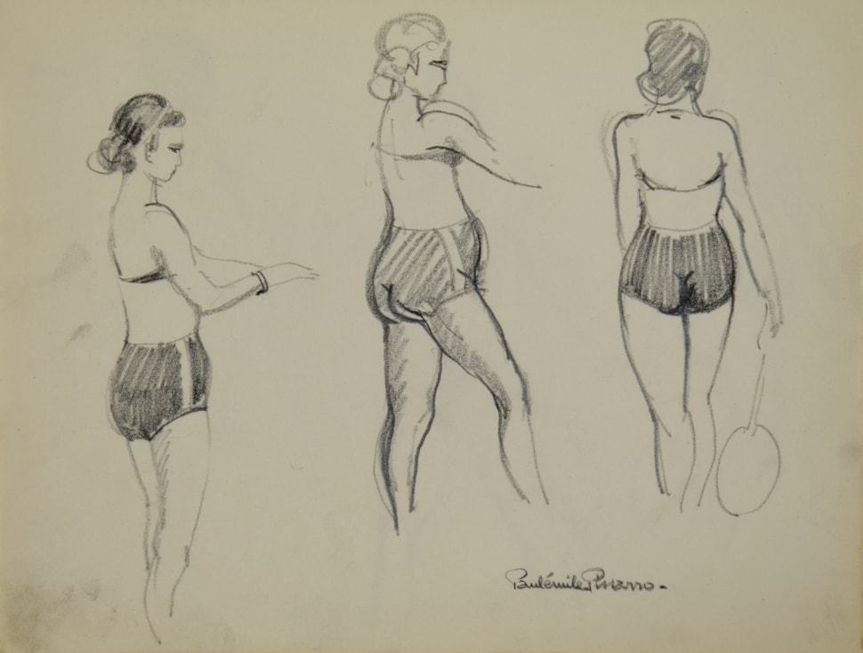 Yvonne tenant une raquette de tennis - Paulémile Pissarro (1884 - 1972)