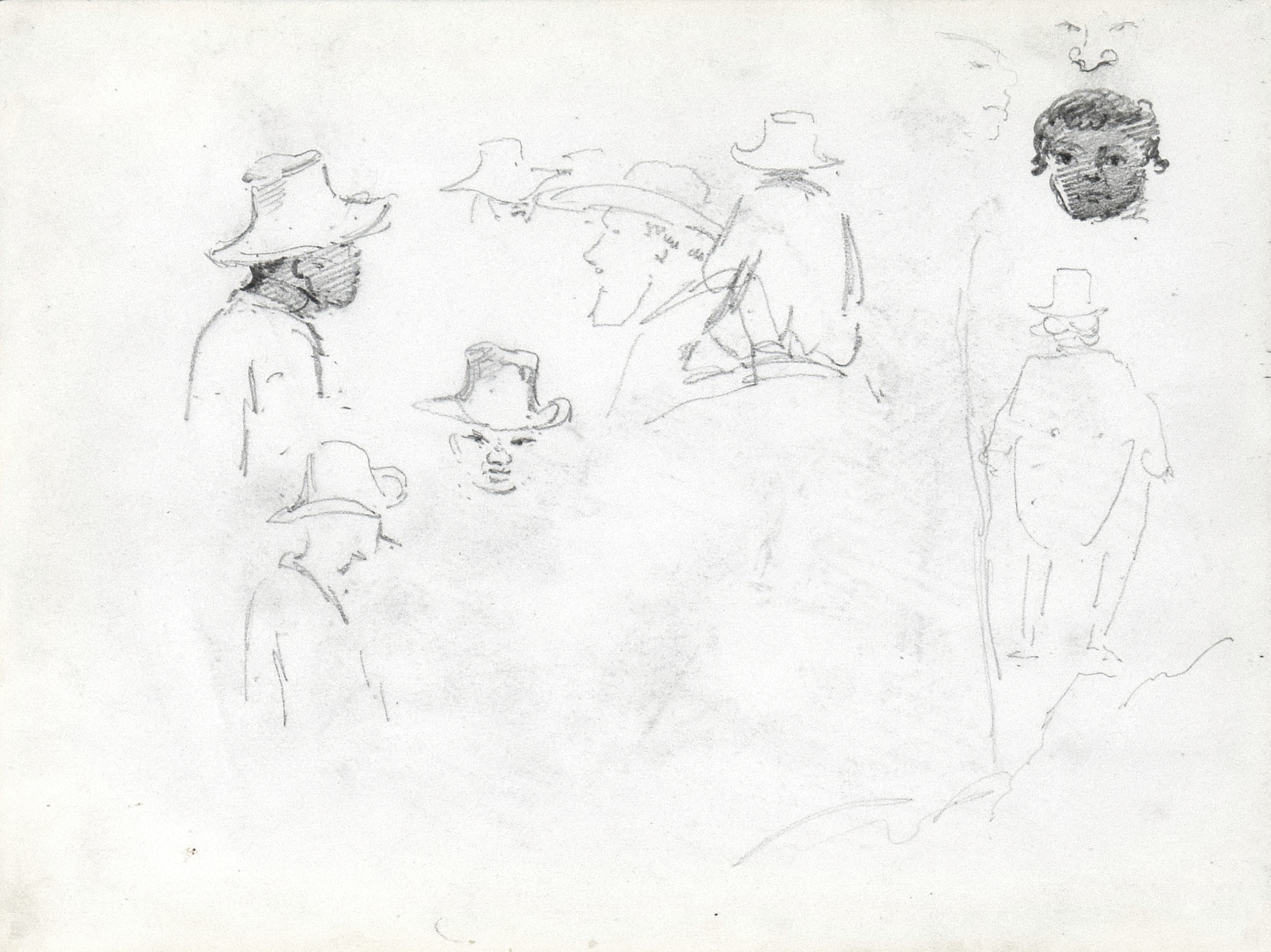 Camille Pissarro - Study Of Men’s Heads