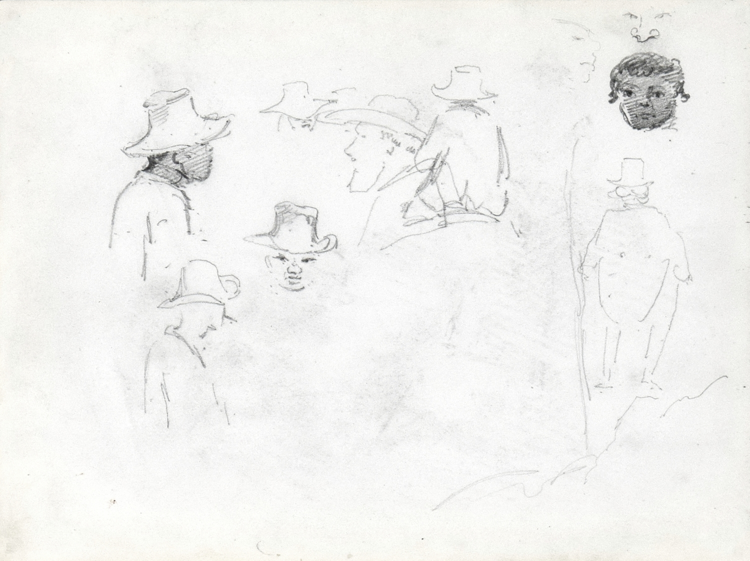 Study Of Men’s Heads - Camille Pissarro (1830 - 1903)