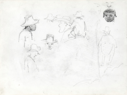 Camille Pissarro - Study Of Men’s Heads