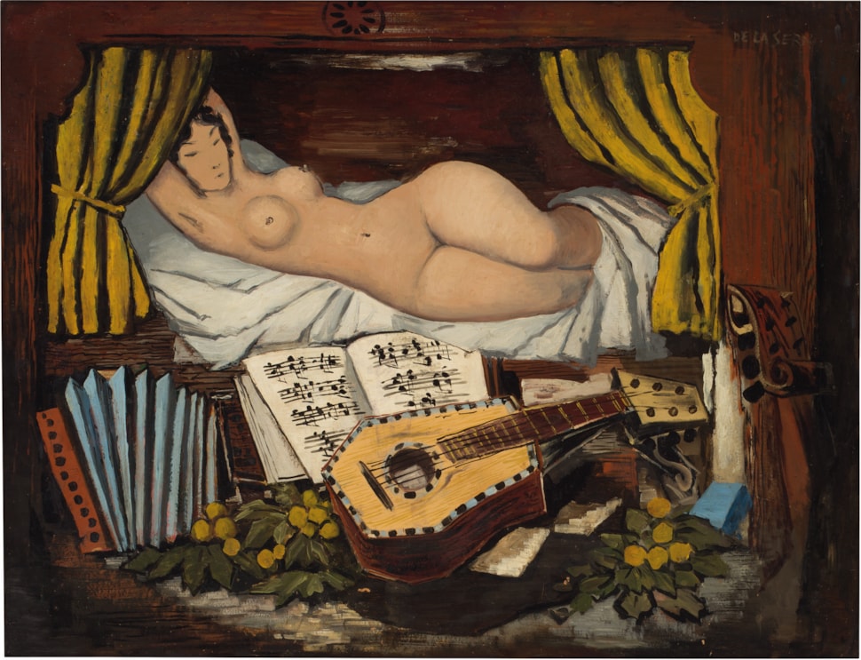 Jeune Fille à l'Accordéon - Ismael De La Serna (1898 - París 1968)
