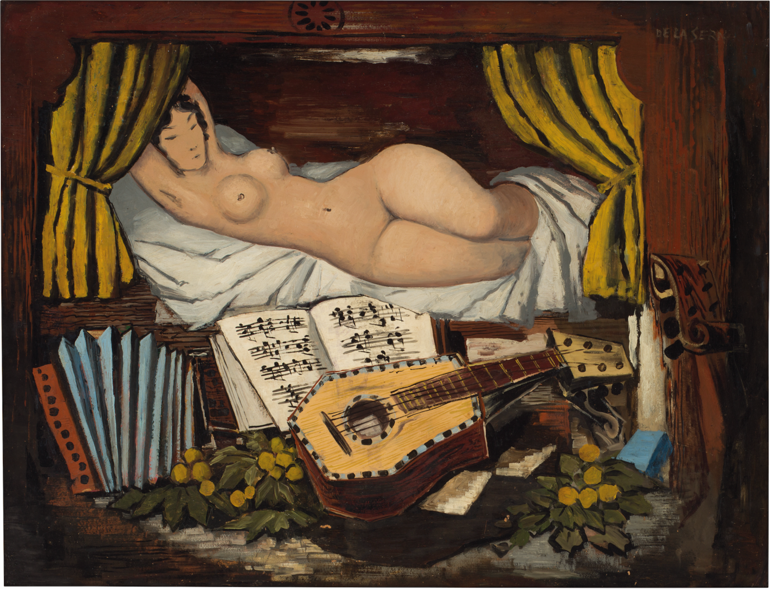 Jeune Fille à l'Accordéon - Ismael De La Serna (1898 - París 1968)