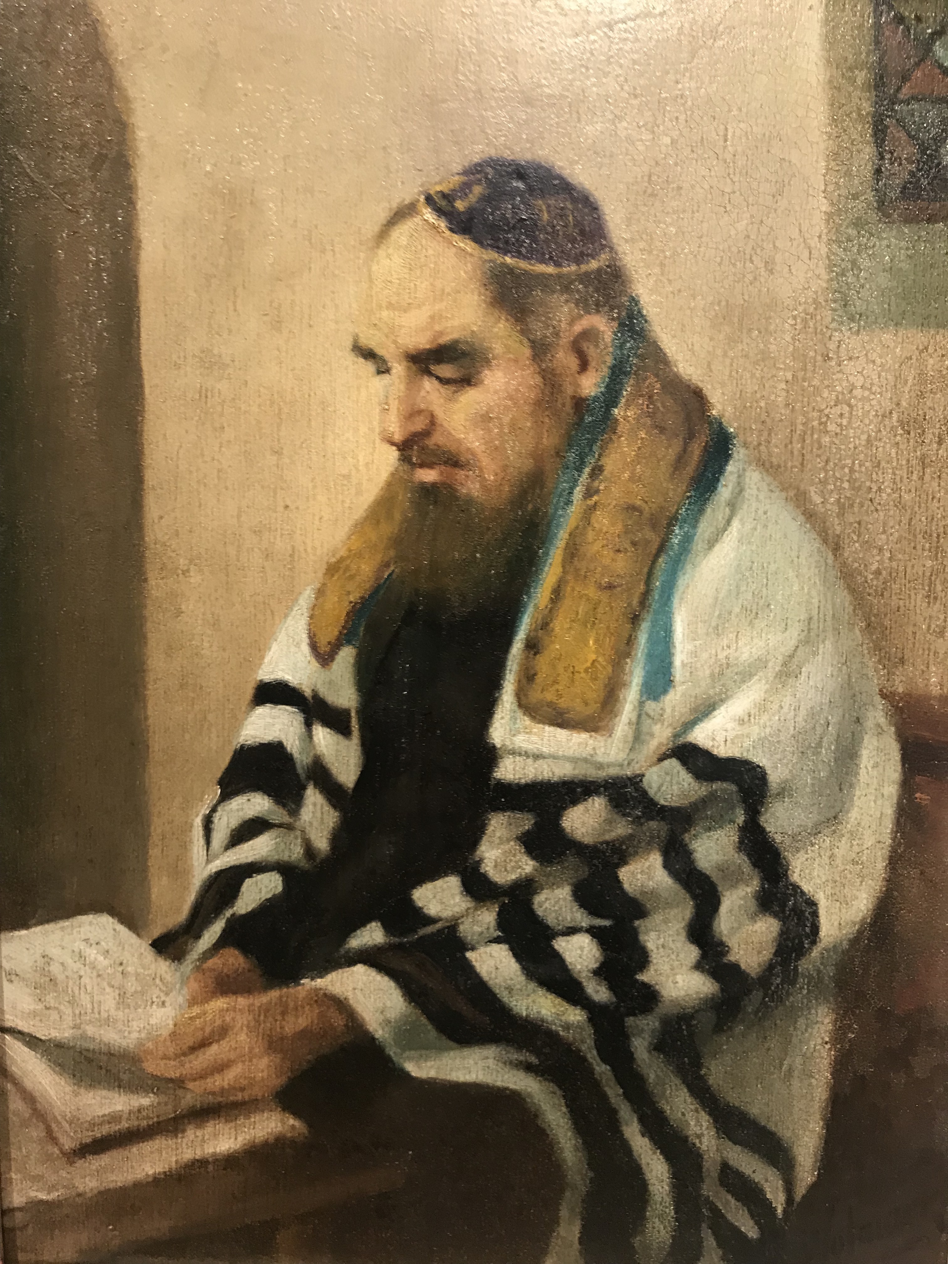 Rabbi Studying - Alfred Aaron Wolmark (Attributed to) (1877 - 1961) | Stern Pissaero Gallery. Oil on panel 39.5 x 29.5 cm (15 &sup1;/₂ x 11 ⁵/₈ inches) Signed lower right, Wolmark Executed circa 1910