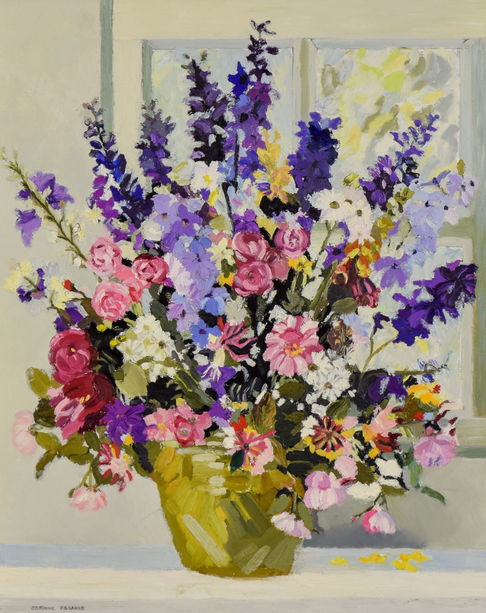 Les Delphiniums de Mamy  - Corinne Pissarro (b. 1974 - )