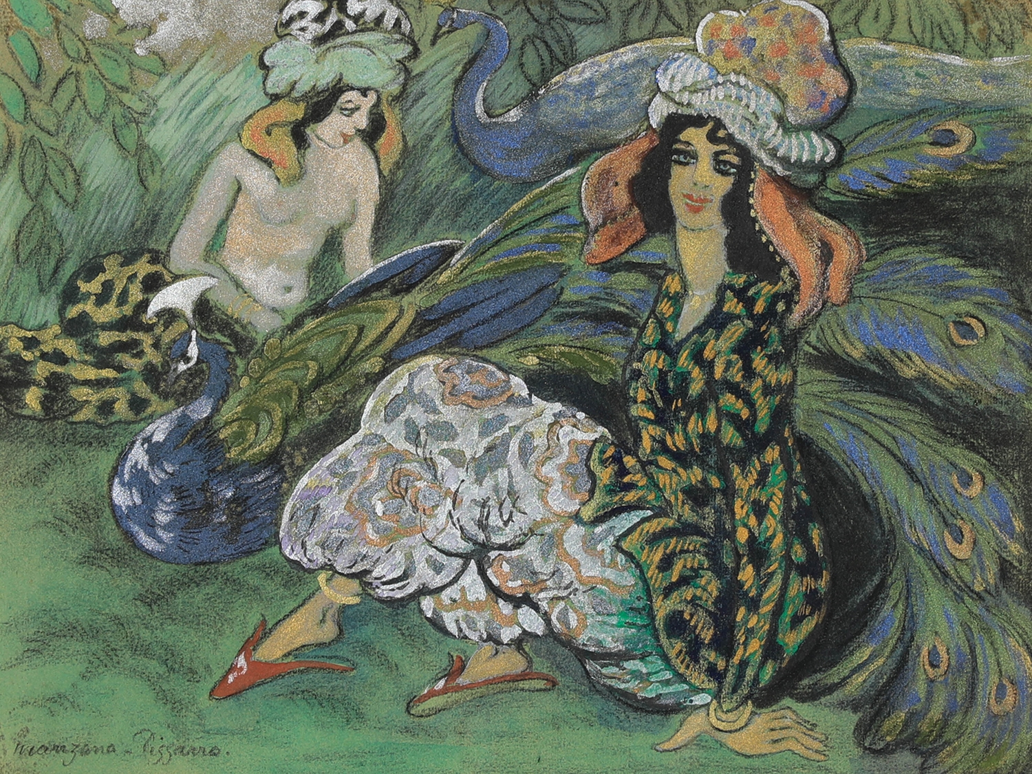 Femmes au Paon - Georges Manzana Pissarro (1871 - 1961)