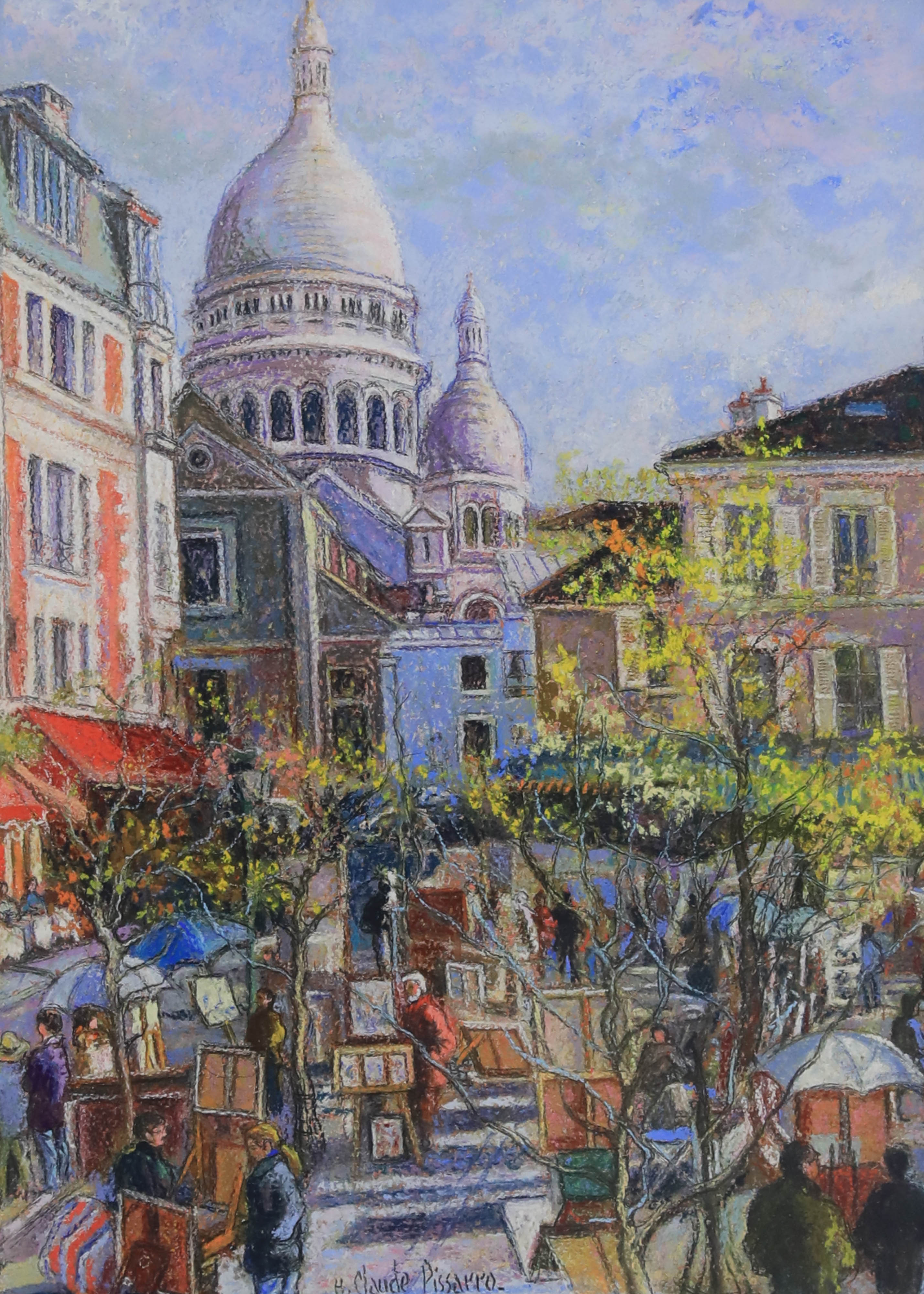 Les Parasols Blancs - Montmartre - H. Claude Pissarro (b. 1935)