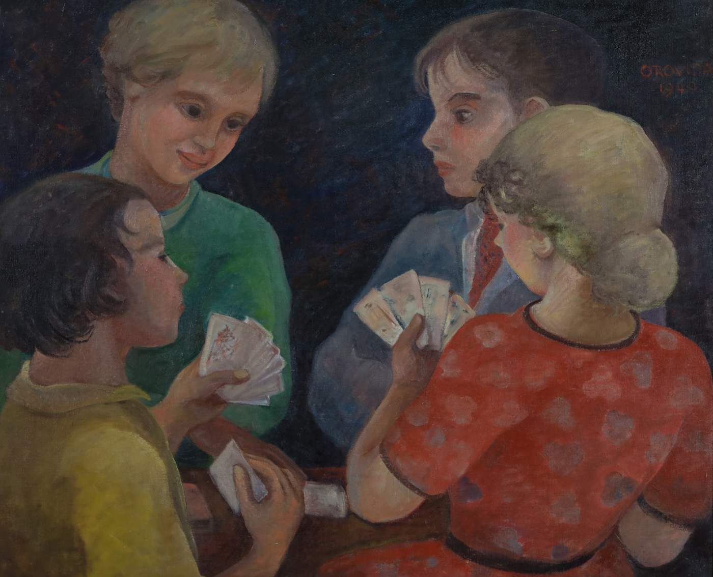 A Game of Cards - Orovida Pissarro (1893 - 1968)