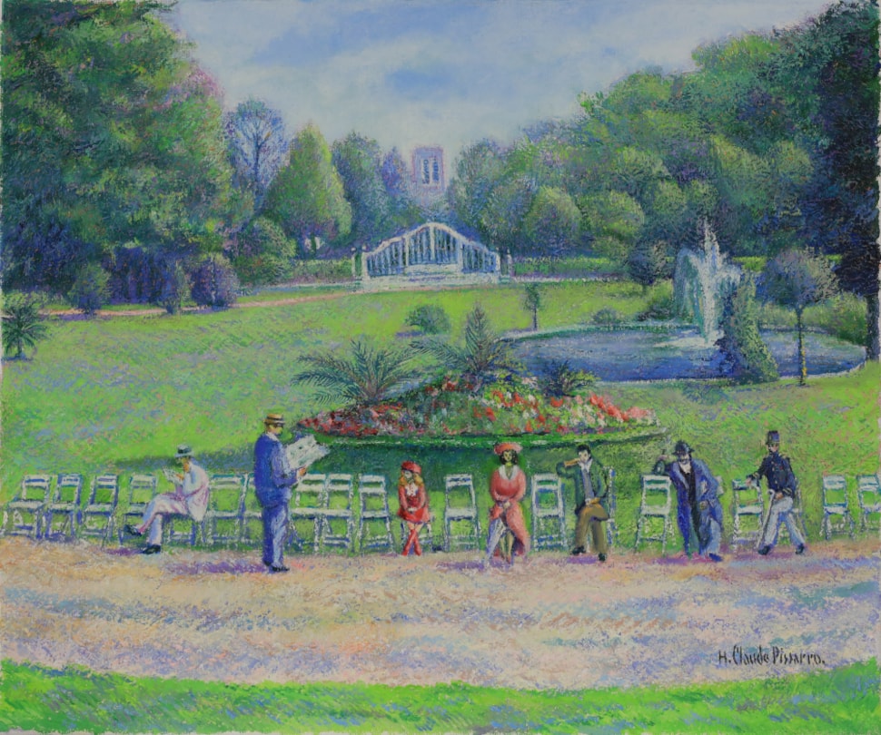 Sieste au Jardin Public - H. Claude Pissarro (b. 1935 - )