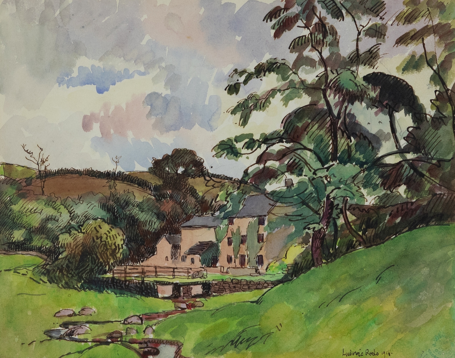 Paysage Normand, Port en Bessin - Ludovic-Rodo Pissarro (1878 - 1952)