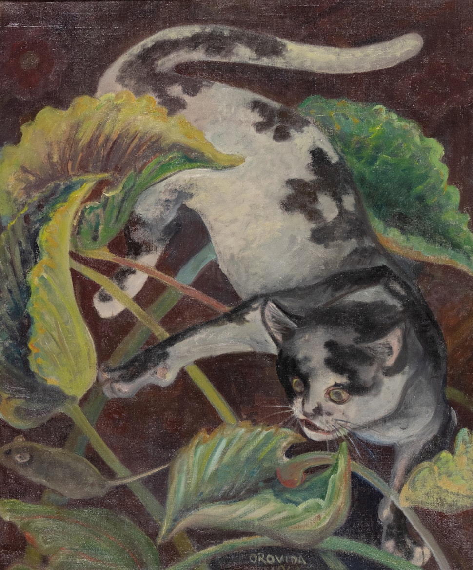 Cat and Mouse - Orovida Pissarro (1893 - 1968)