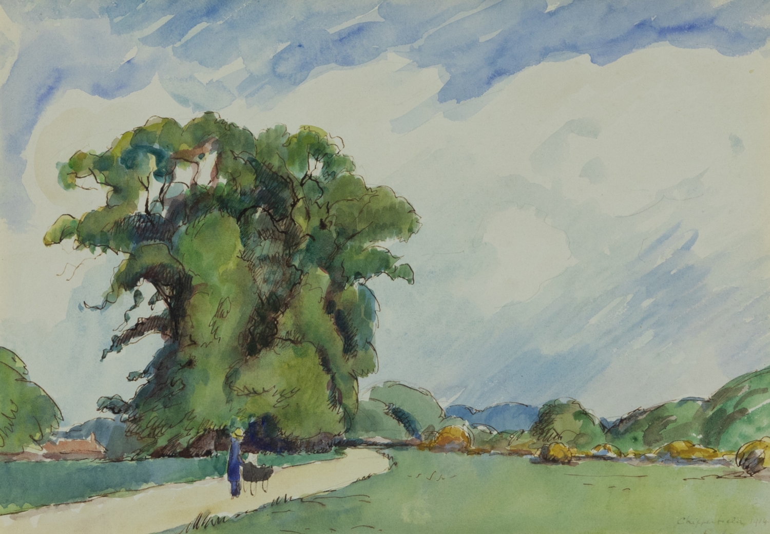 Paysage à Chipperfield - Ludovic-Rodo Pissarro (1878 - 1952)