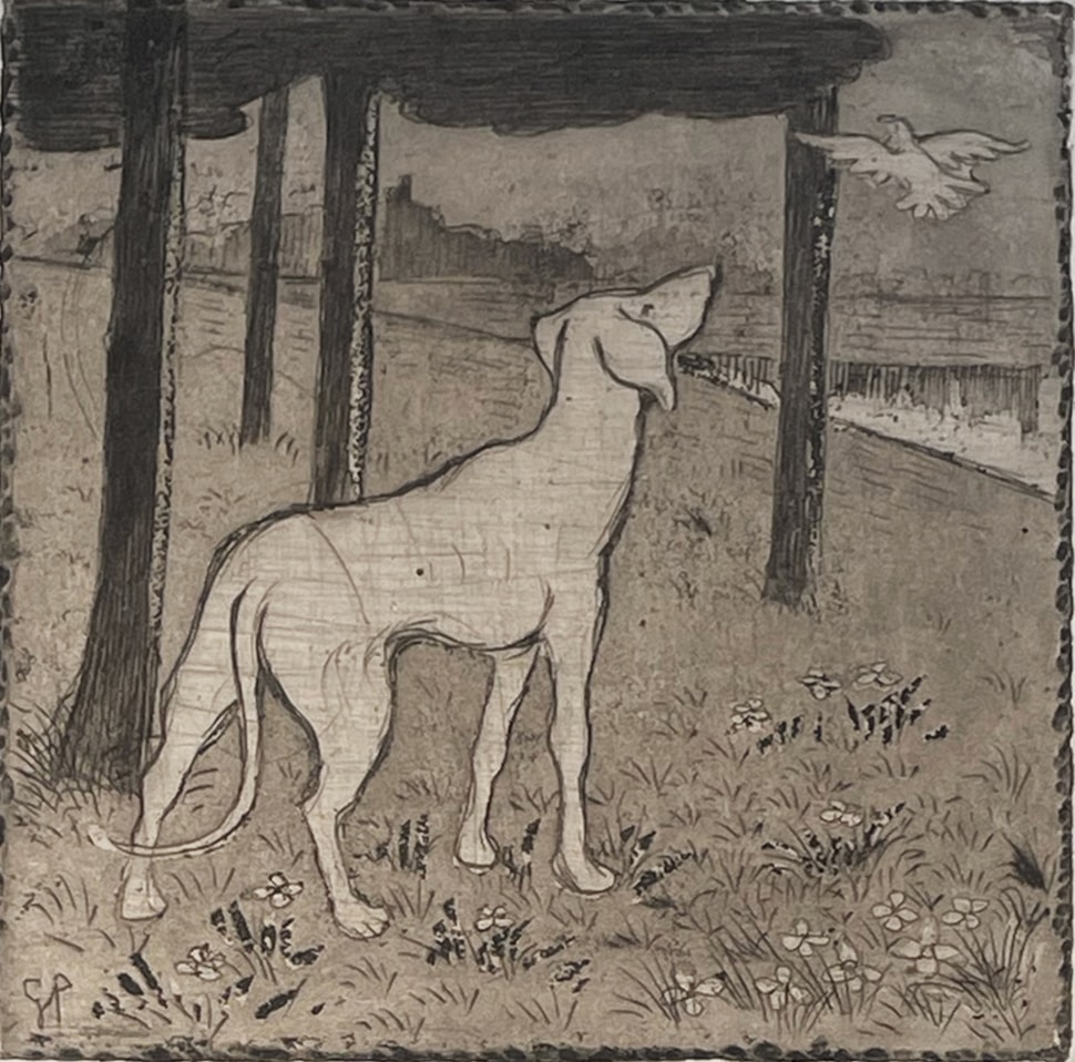 Le chien de la colombe - Georges Manzana Pissarro (1871 - 1961)
