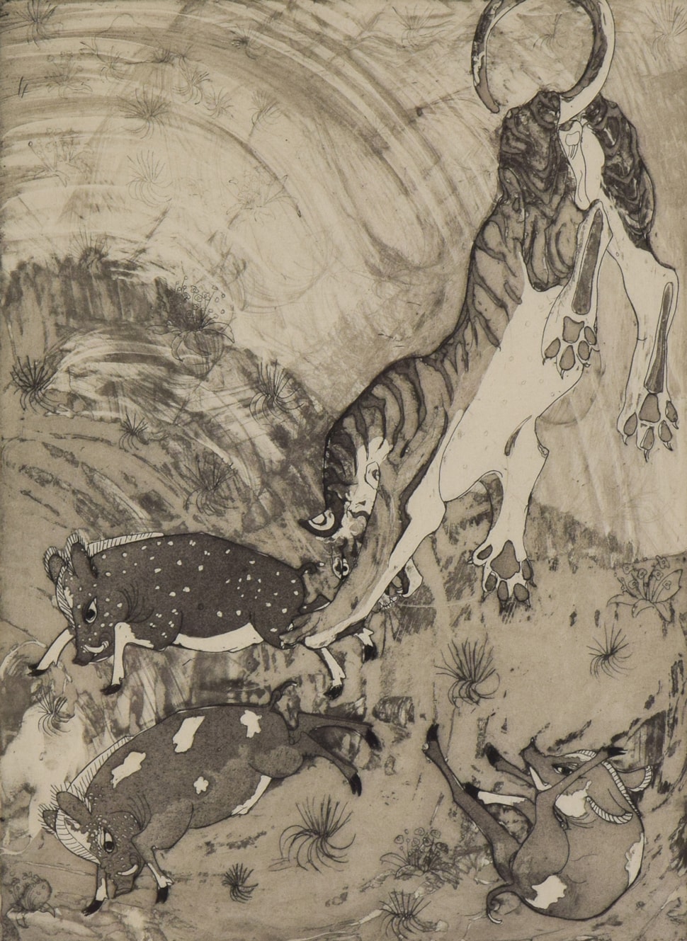 Peccarys and Tiger Pranks - Orovida Pissarro (1893 - 1968)