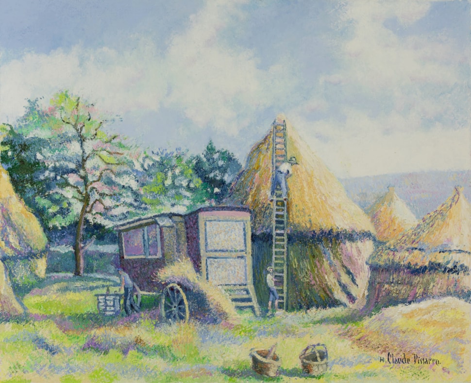 Le Mois des Moissons, Environs de Meulan - H. Claude Pissarro (b. 1935 - )