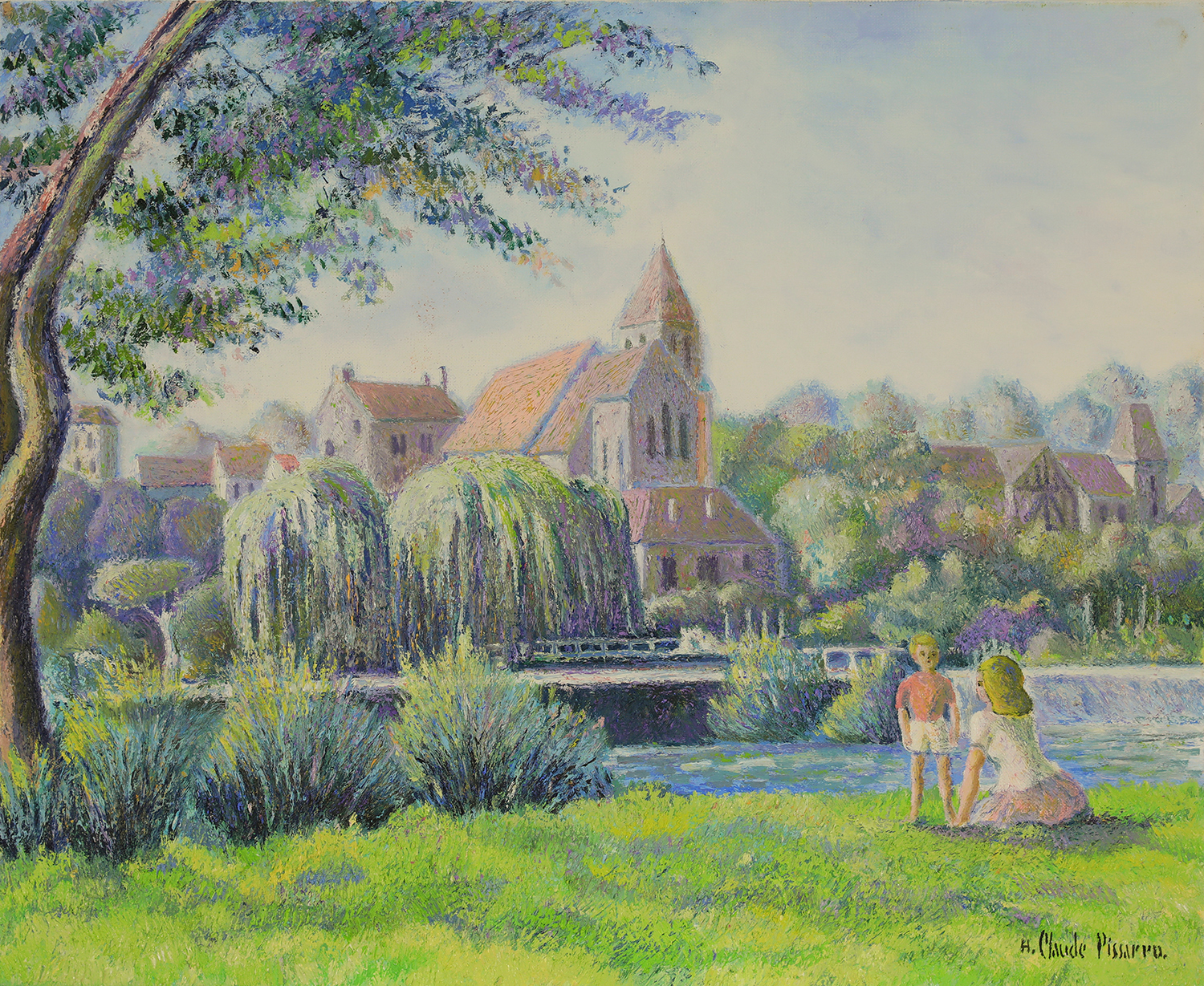 Beau Temps à Clécy - H. Claude Pissarro (b. 1935 - )