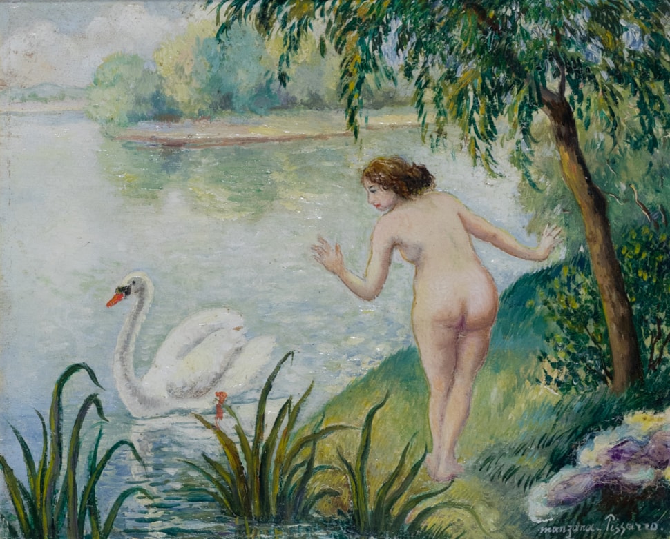 Baigneuses avec cygne - Georges Manzana Pissarro (1871 - 1961)