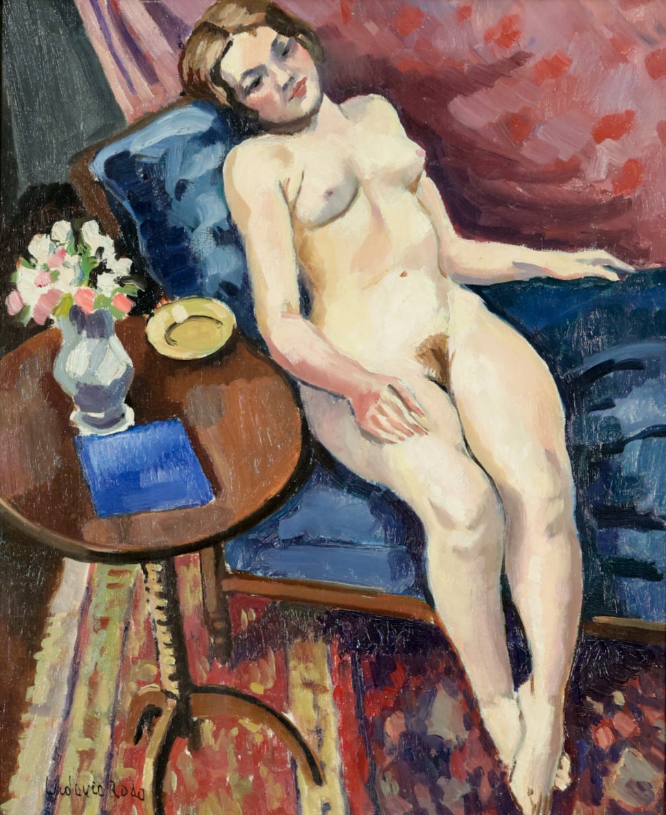 Nu au canapé bleu - Ludovic-Rodo Pissarro (1878 - 1952)