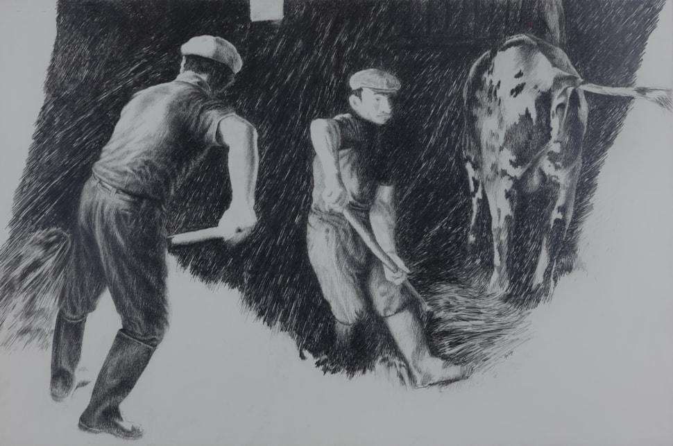 Farmhands - Yvon Pissarro (b. 1937 - )