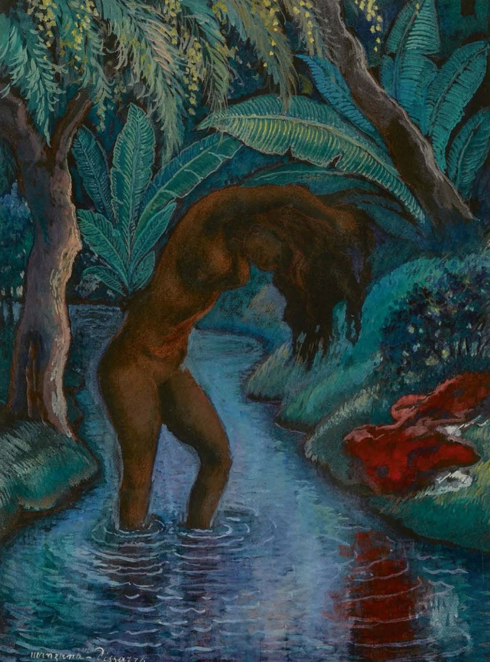 Baigneuse dans un cours d'eau - Georges Manzana Pissarro (1871 - 1961)