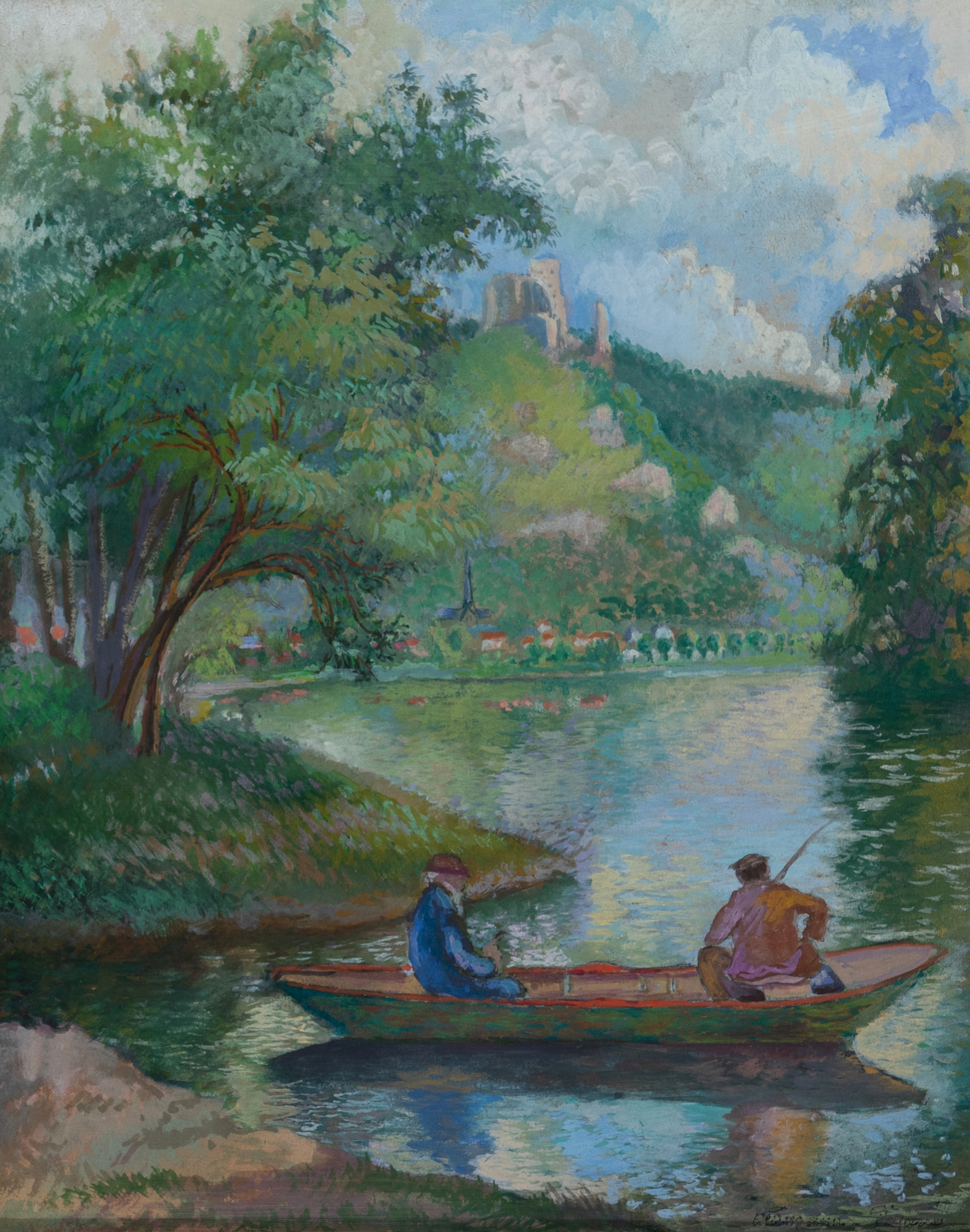 Georges Manzana Pissarro -  Les pêcheurs aux Andelys