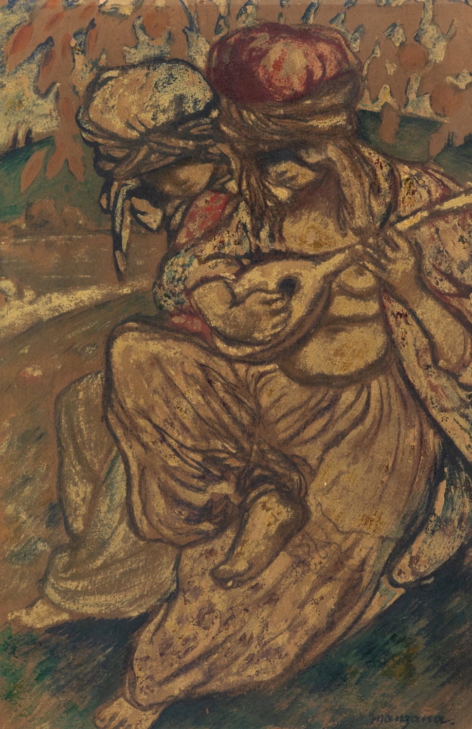 Femme à la mandoline - Georges Manzana Pissarro (1871 - 1961)