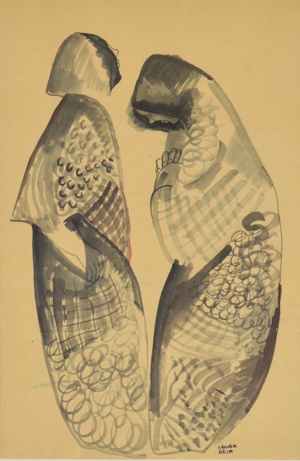 Two Figures - Béla Kádár (1877 - 1956)