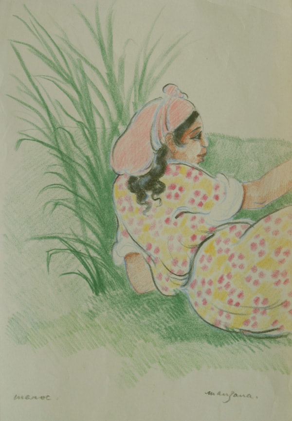 Moroccan Girl in Colourful Dress - Georges Manzana Pissarro (1871 - 1961)
