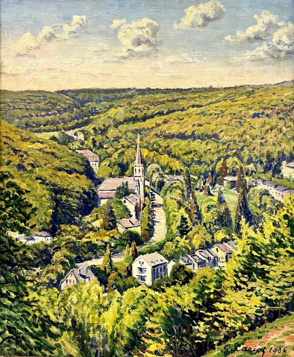 Vue de village de Schlangenbad, vallée du Rhin - Gustave Cariot (1872 - 1950)