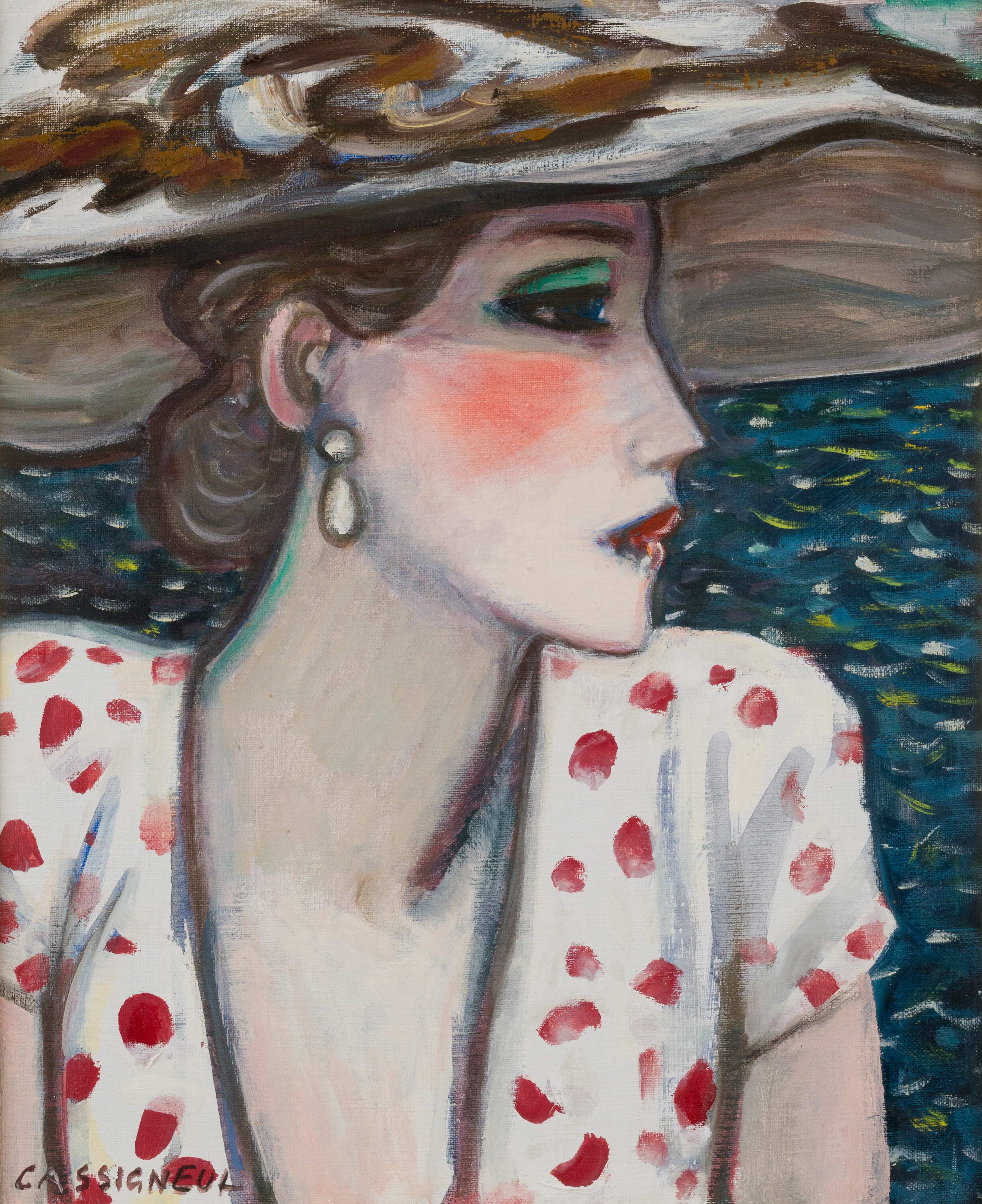 Profil à la Robe à Pois Rouge