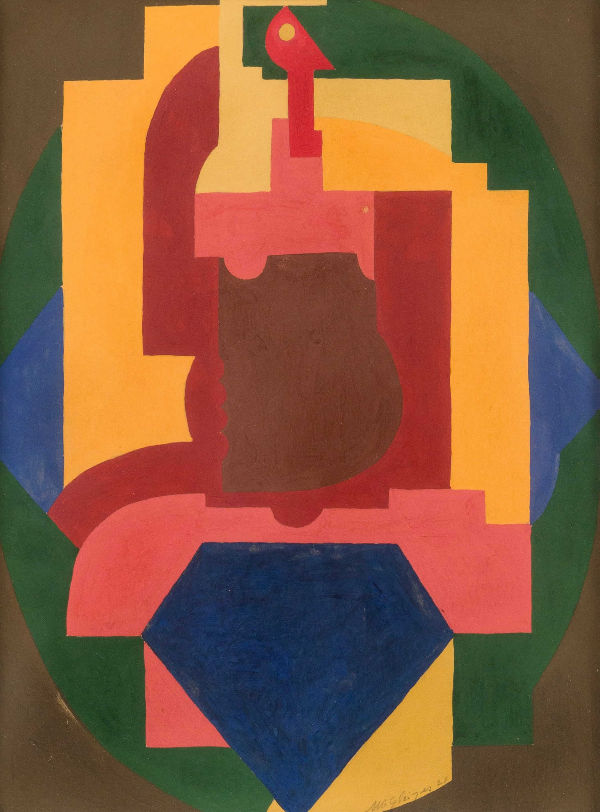 Composition Vert Noir Violet or Composition Vert-Noir - Albert Gleizes (1881 - 1953)