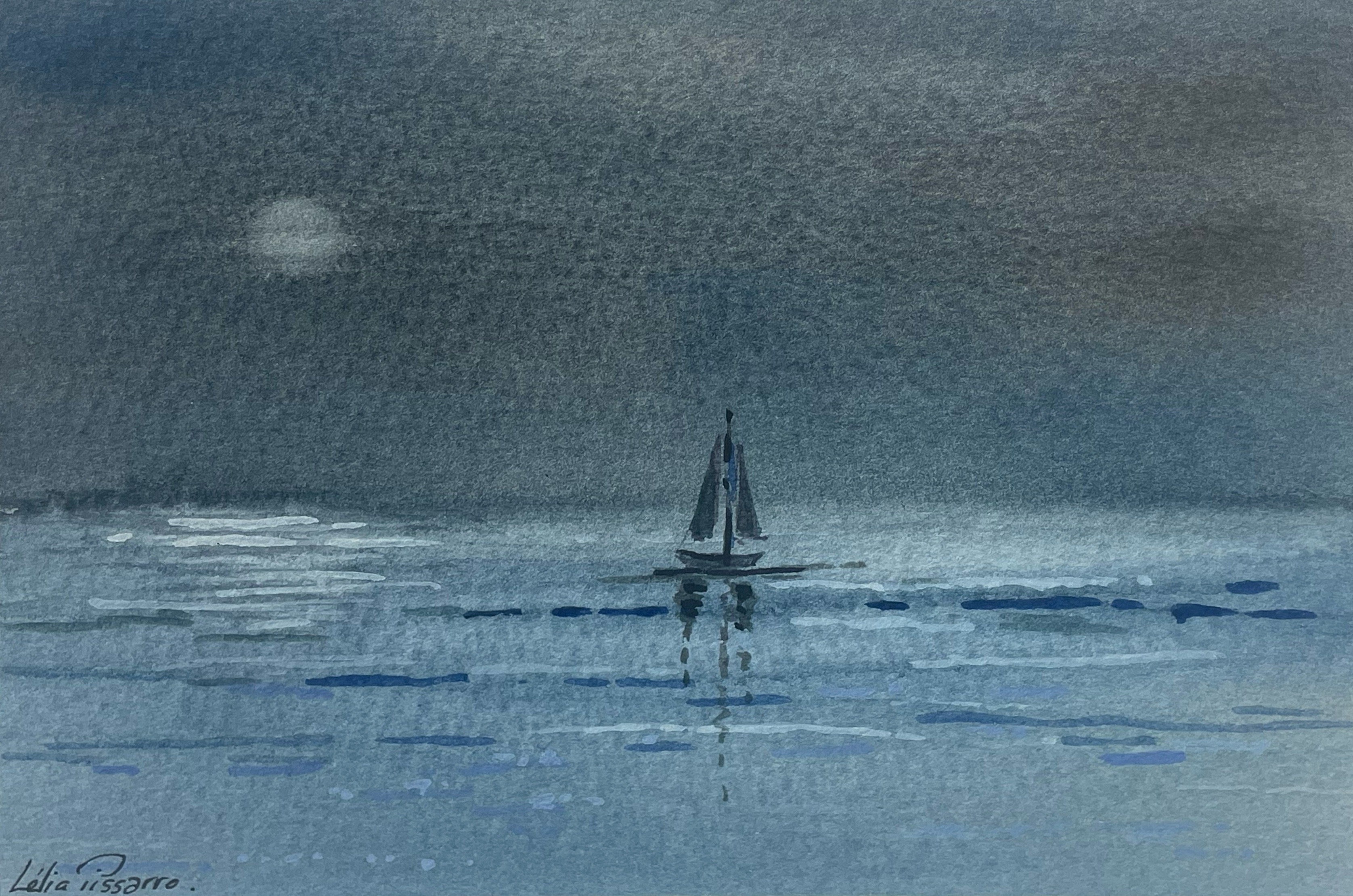 Lélia Pissarro, Figurative - The boat of the Viscount