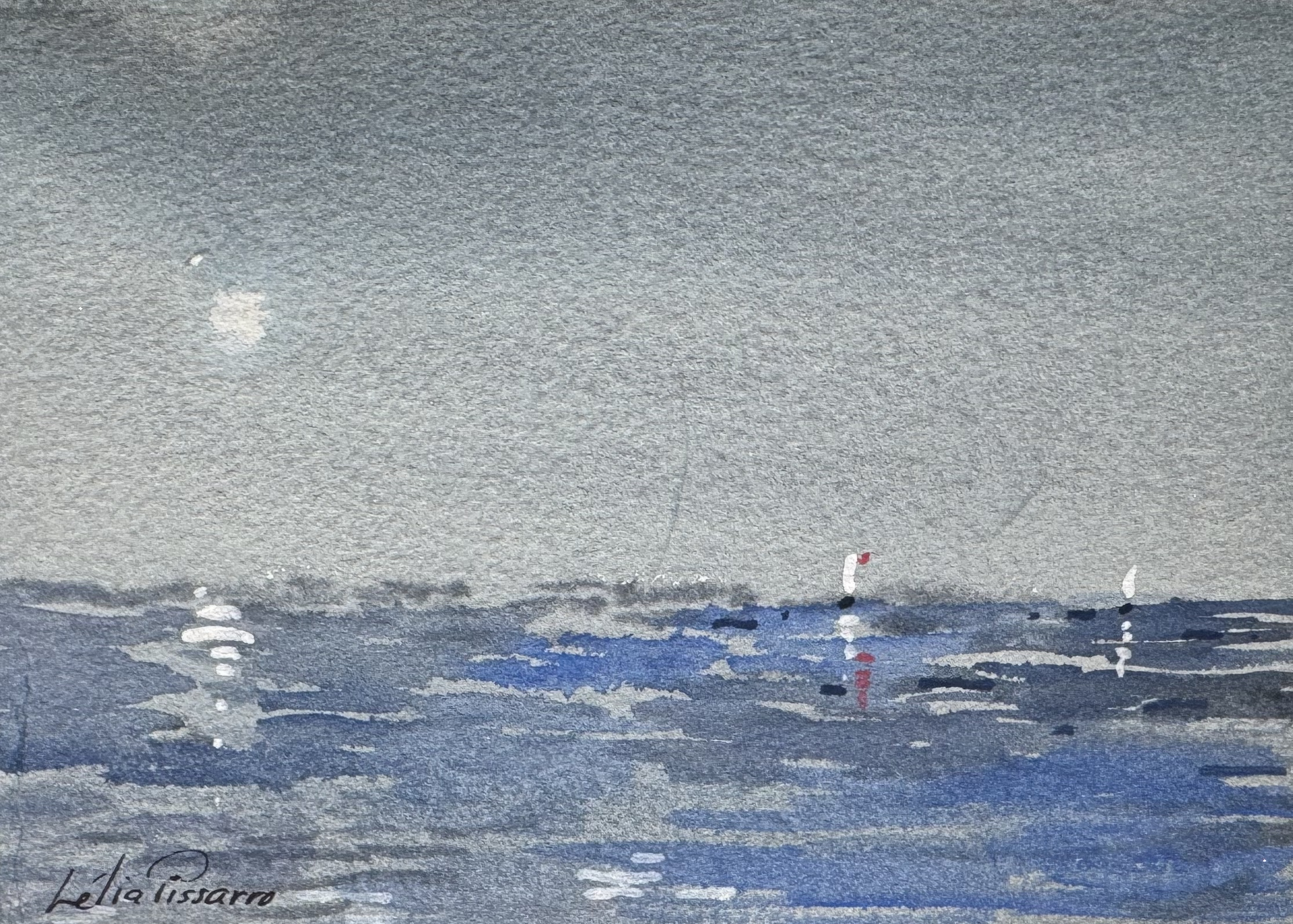 Lélia Pissarro, Figurative - Kim et Kiki en bateaux