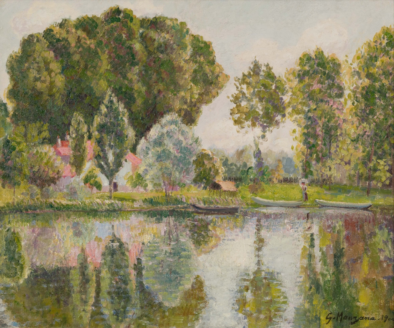 Bord de rivière - Georges Manzana Pissarro (1871 - 1961)
