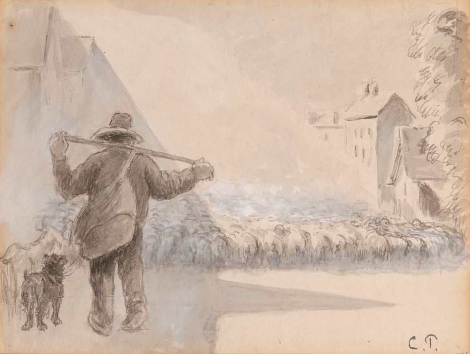 Le Troupeau de moutons, Eragny-sur-Epte - Camille Pissarro (1830 - 1903)