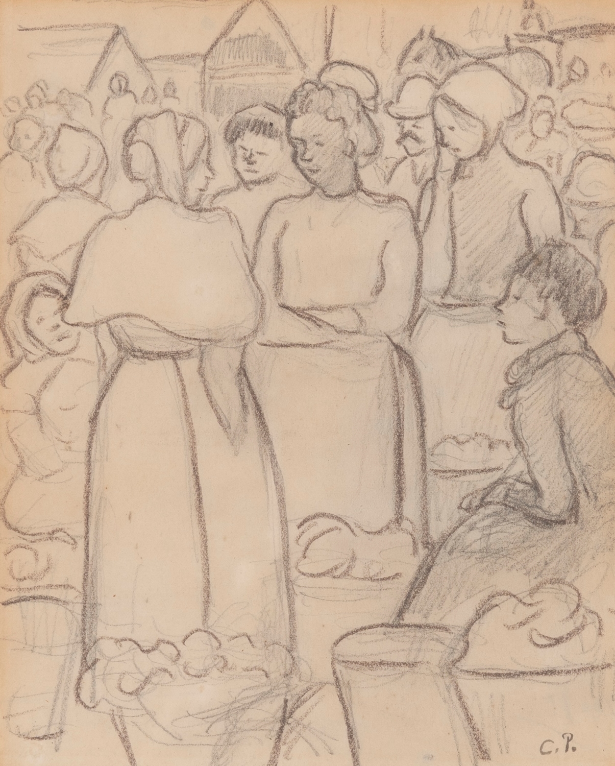 Marché aux Oeufs de Pontoise - Camille Pissarro (1830 - 1903)
