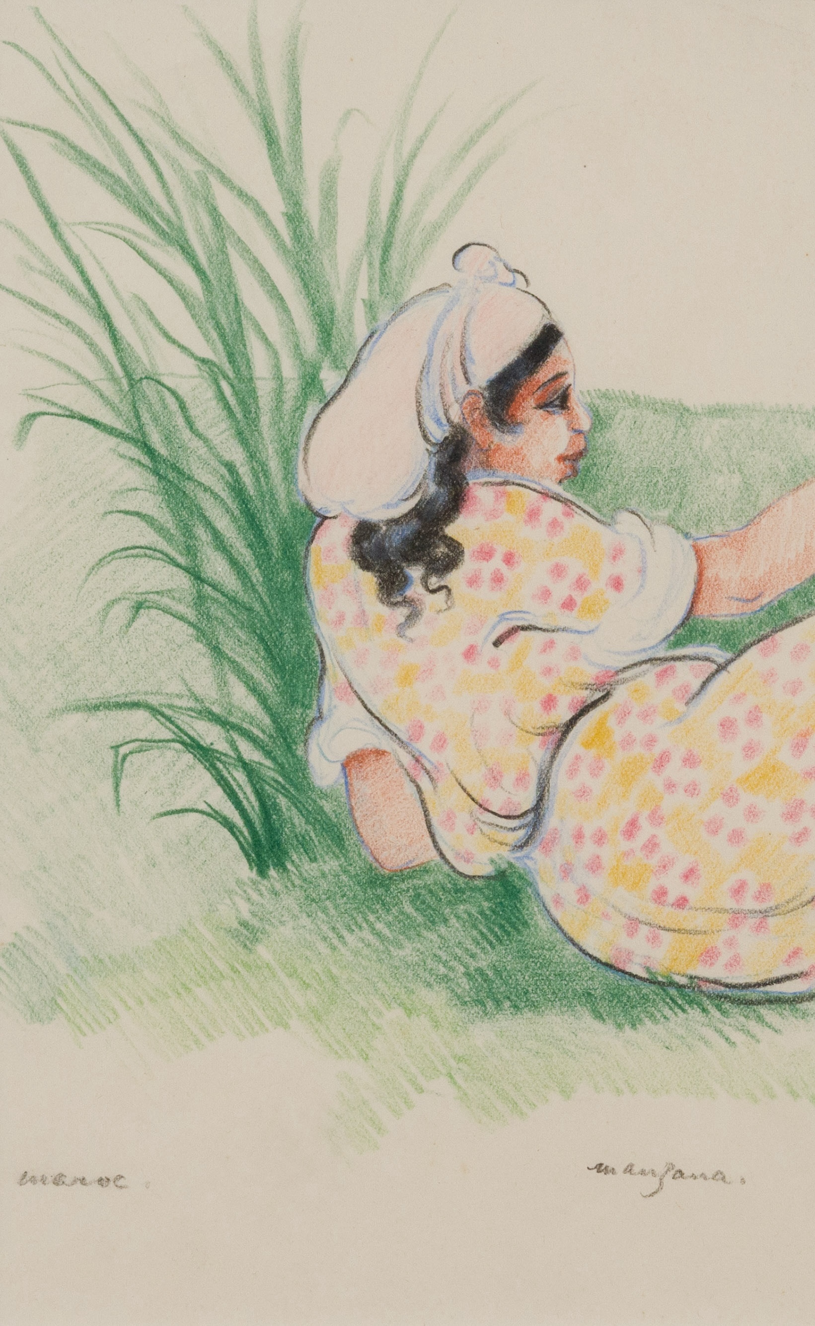 Georges Manzana Pissarro - Moroccan Girl in Colourful Dress