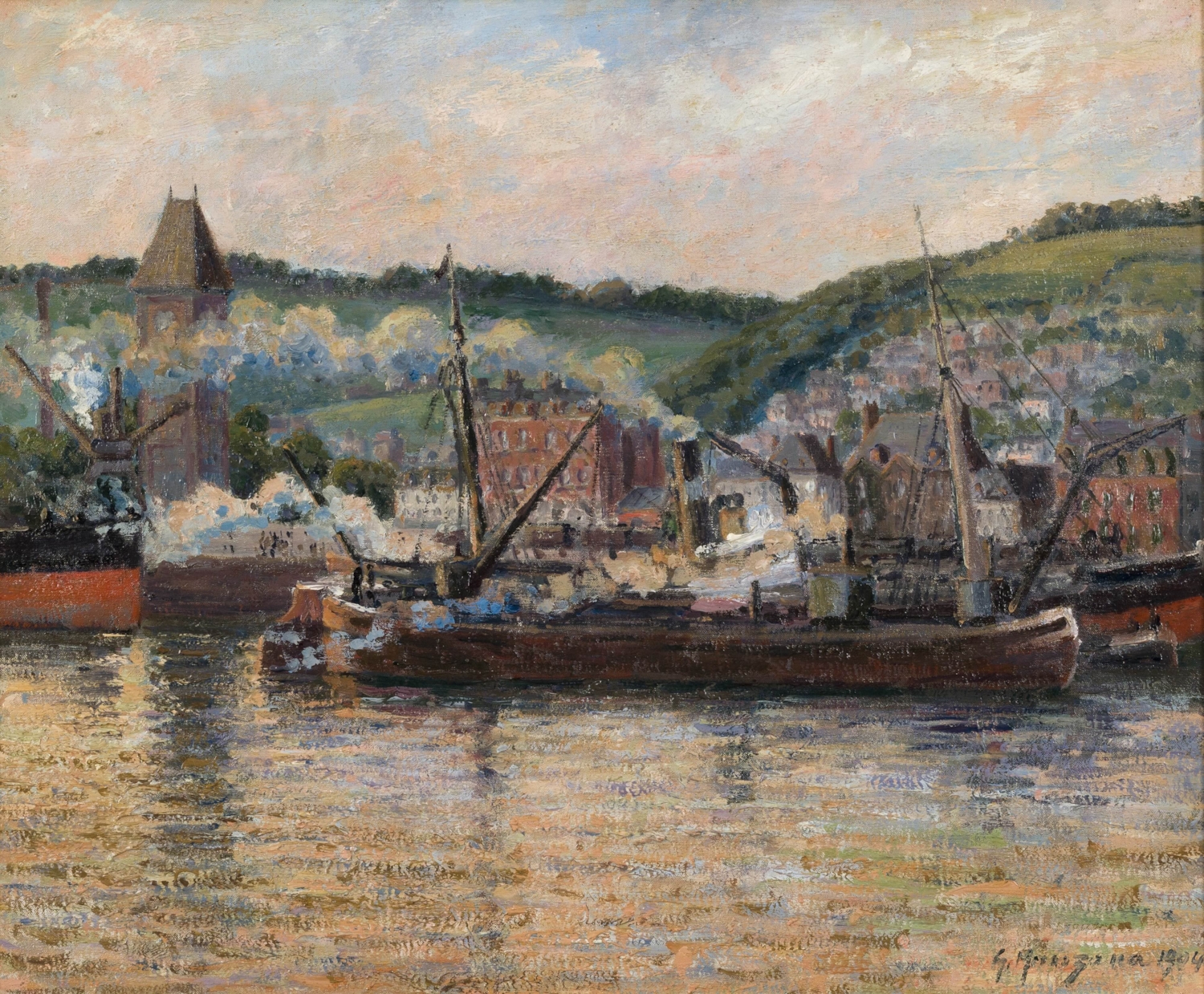 Le port de Rouen - Georges Manzana Pissarro (1871 - 1961)
