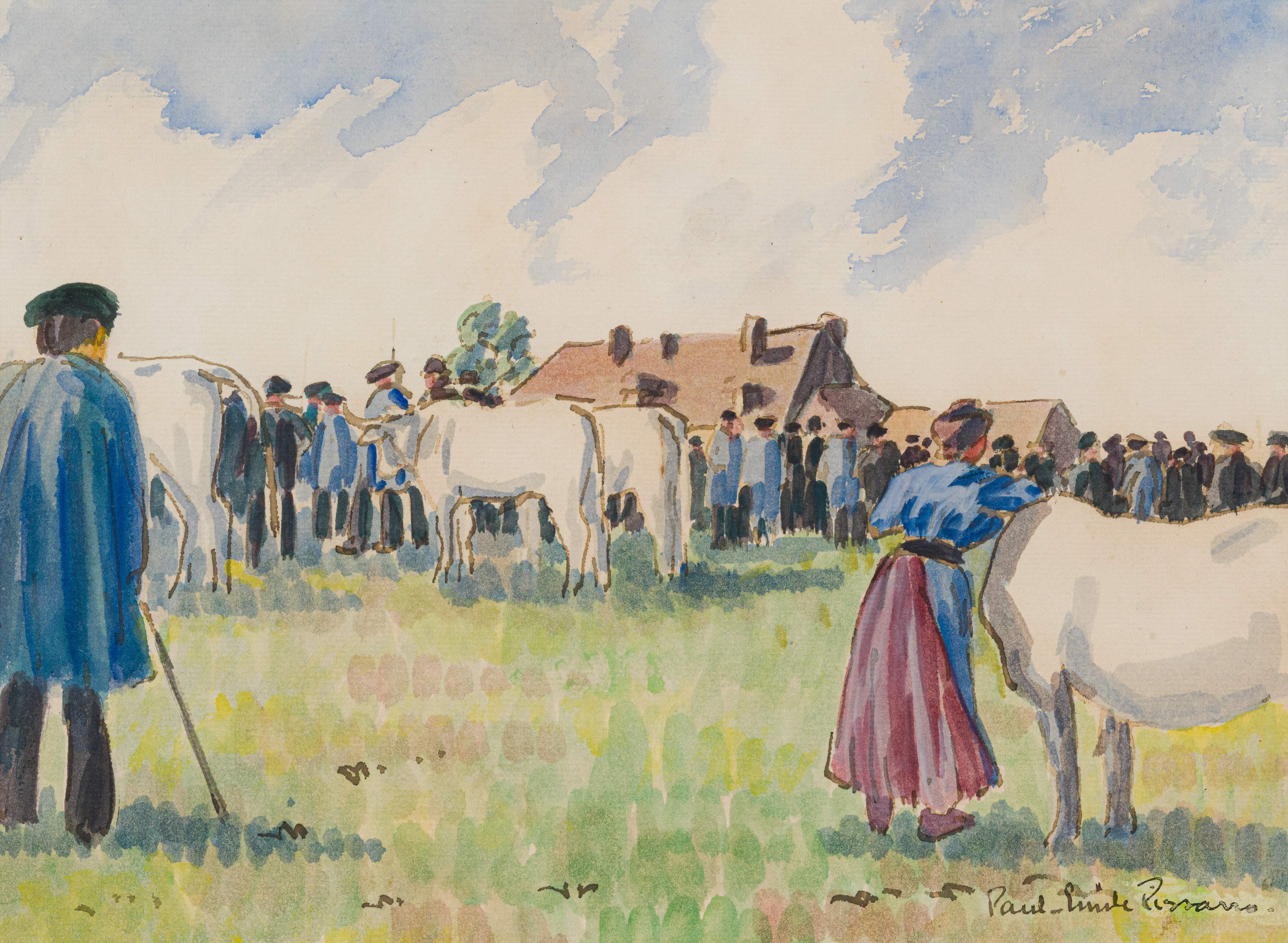 Paulémile Pissarro - Le marché aux bestiaux
