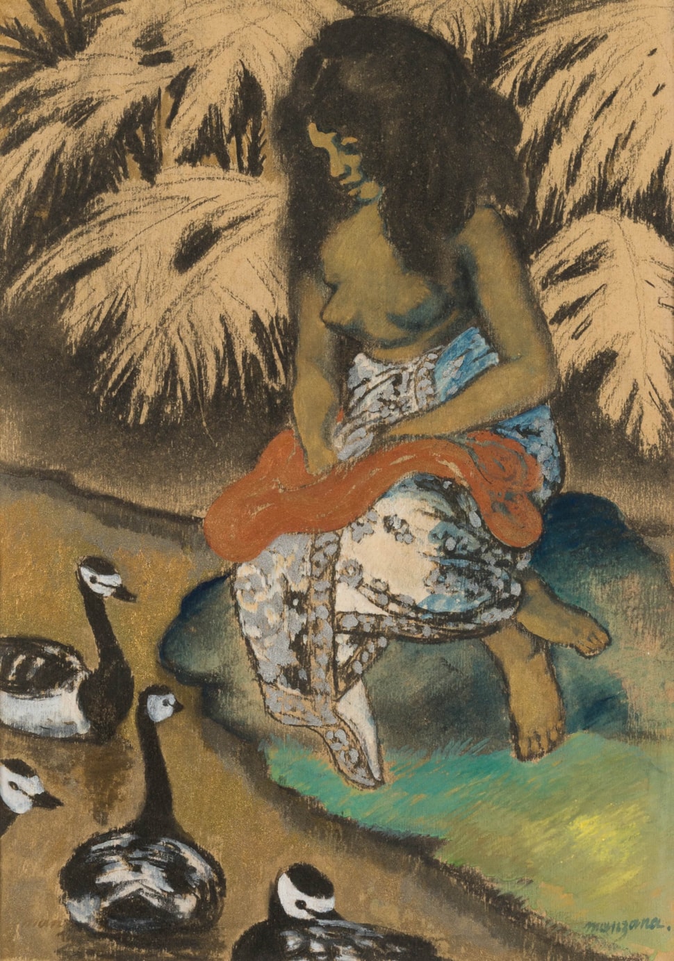 La jeune Tahitienne - Georges Manzana Pissarro (1871 - 1961)