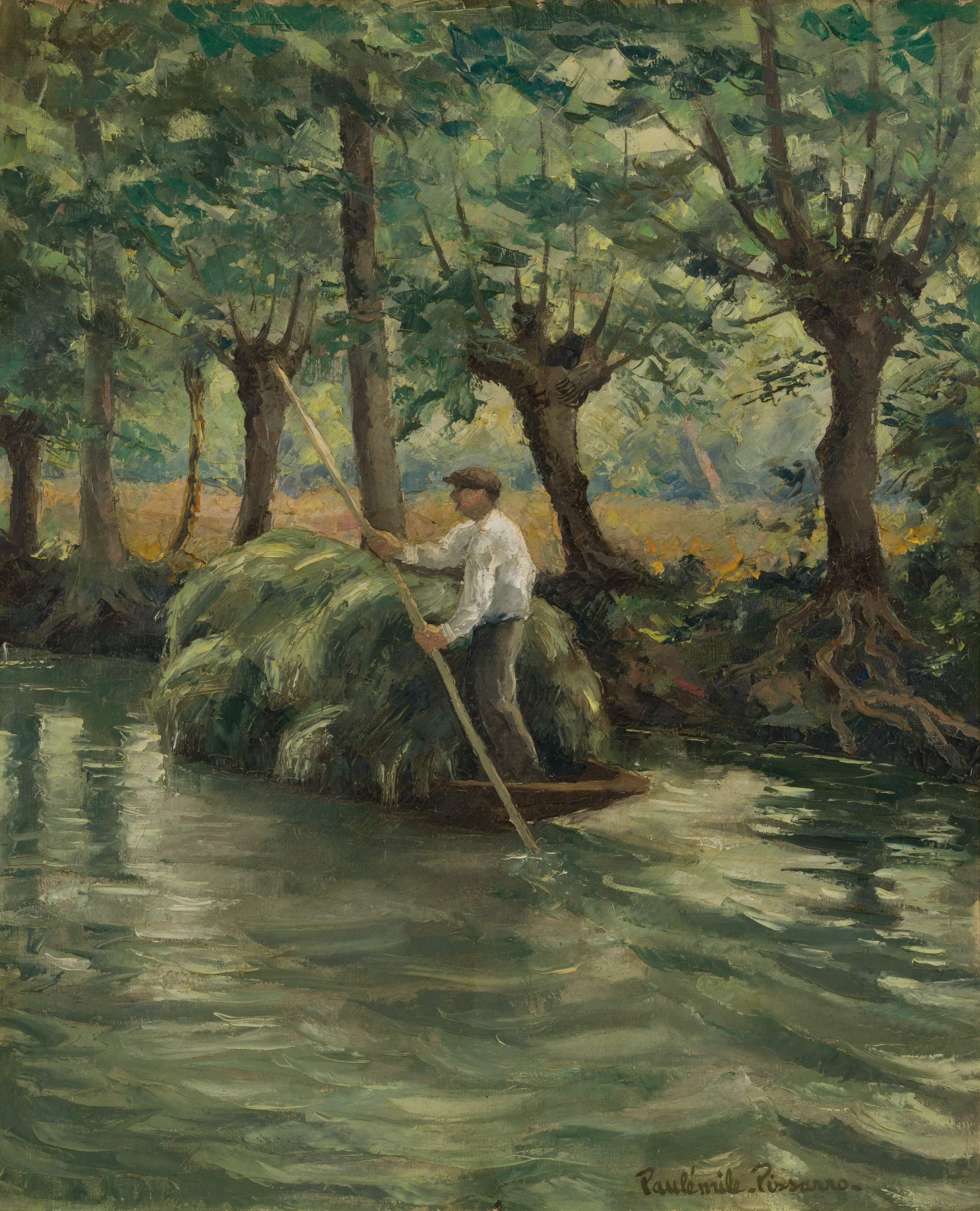 Paulémile Pissarro - The boatman, Marais Poitevin