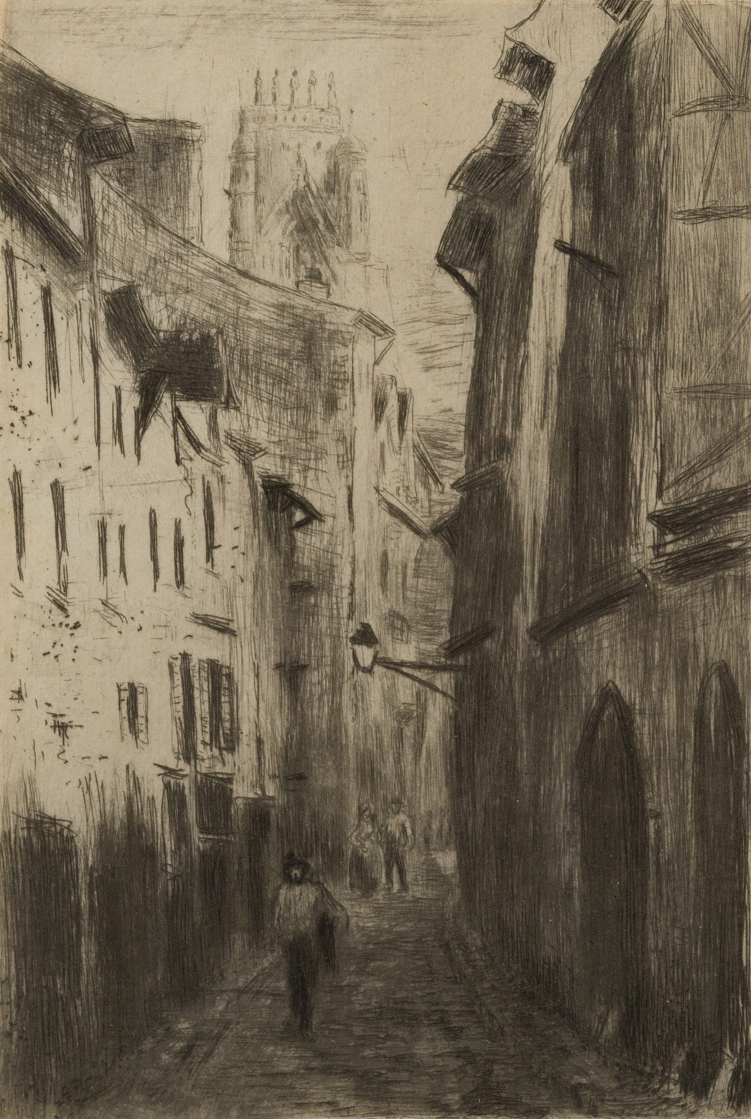 Camille Pissarro - Une rue à Rouen (rue des Arpents)