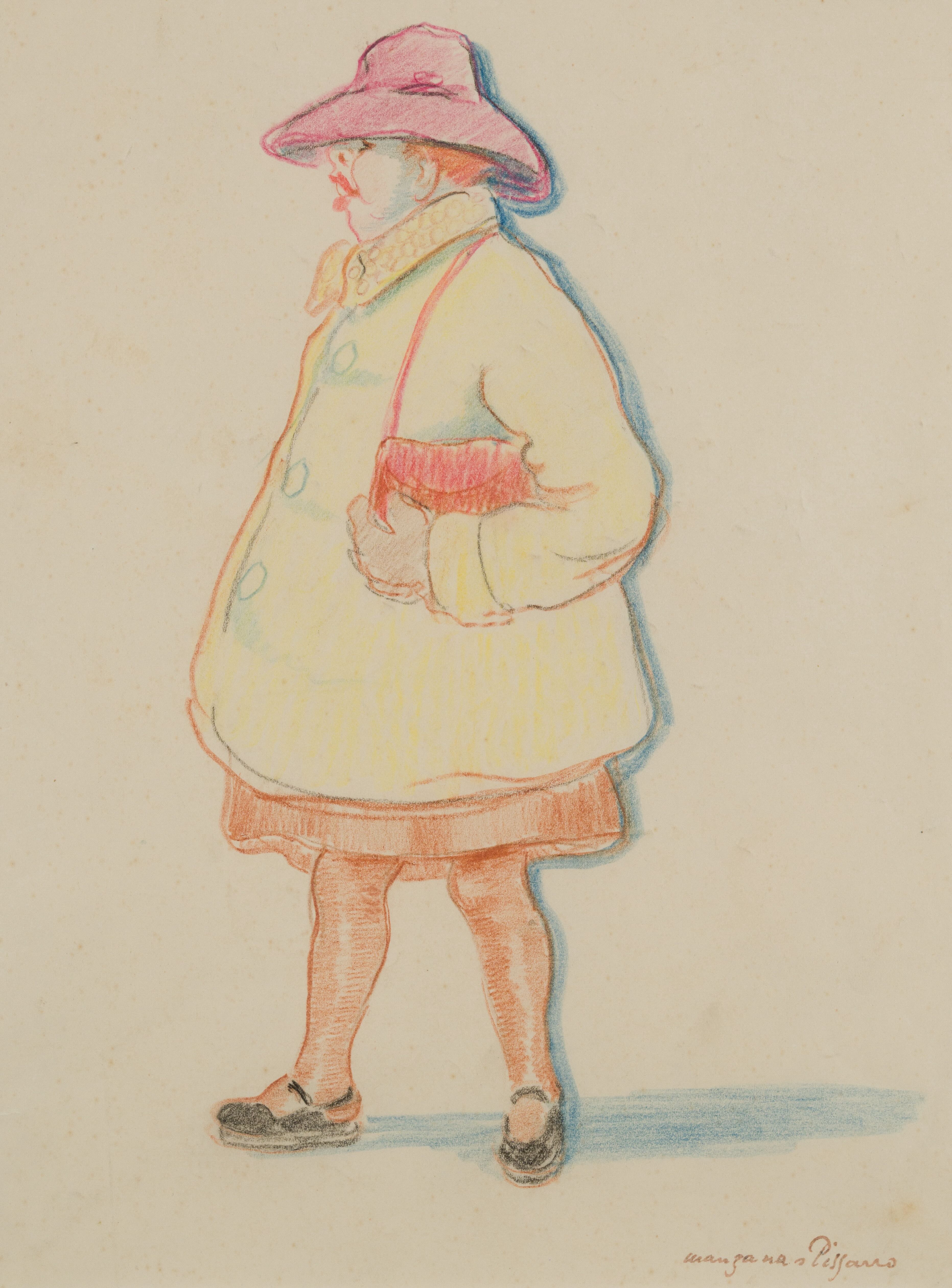 Georges Manzana Pissarro - Femme au chapeau rouge