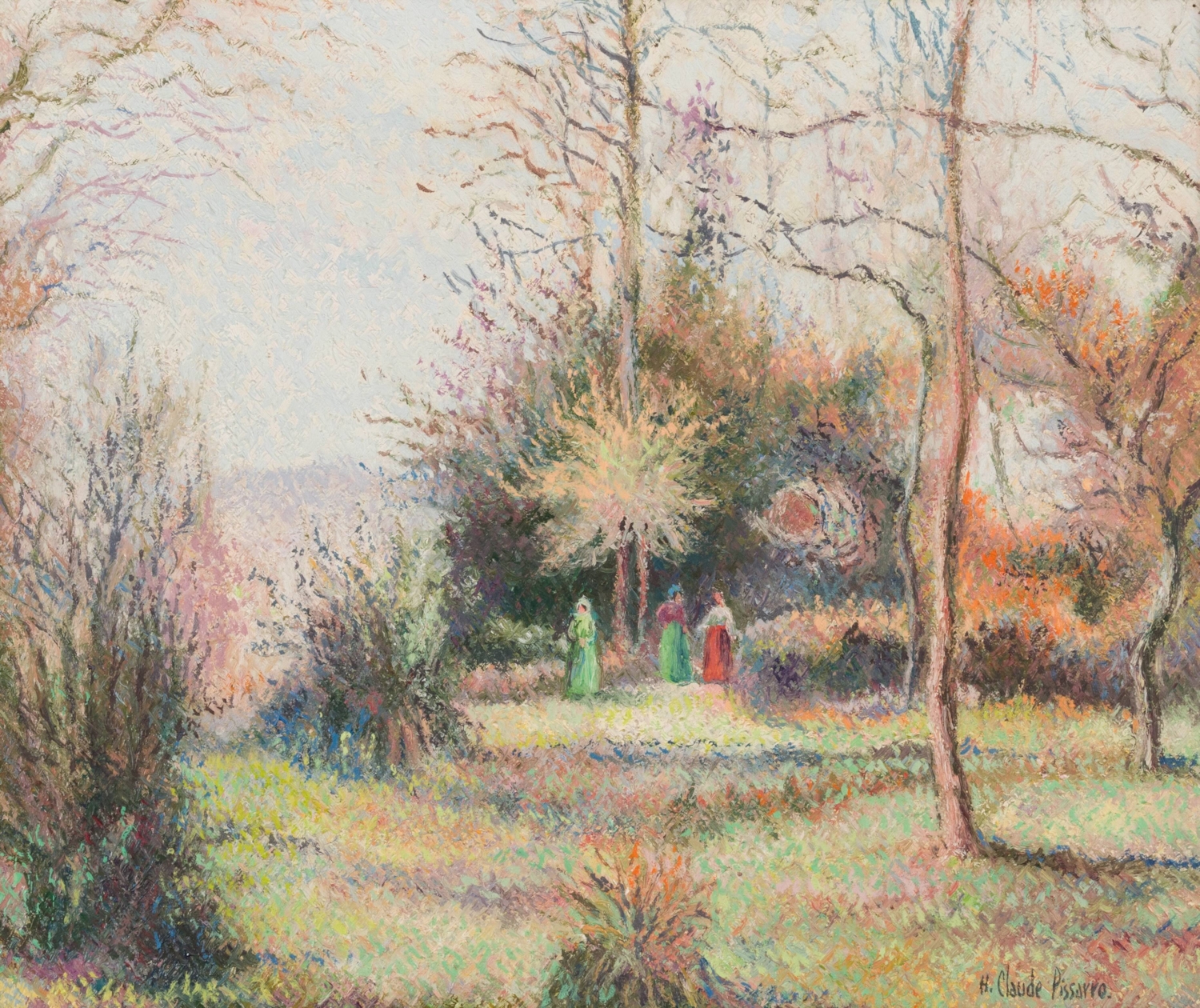 Le Petit Jardin de Pont-Aven - H. Claude Pissarro (b. 1935 - )