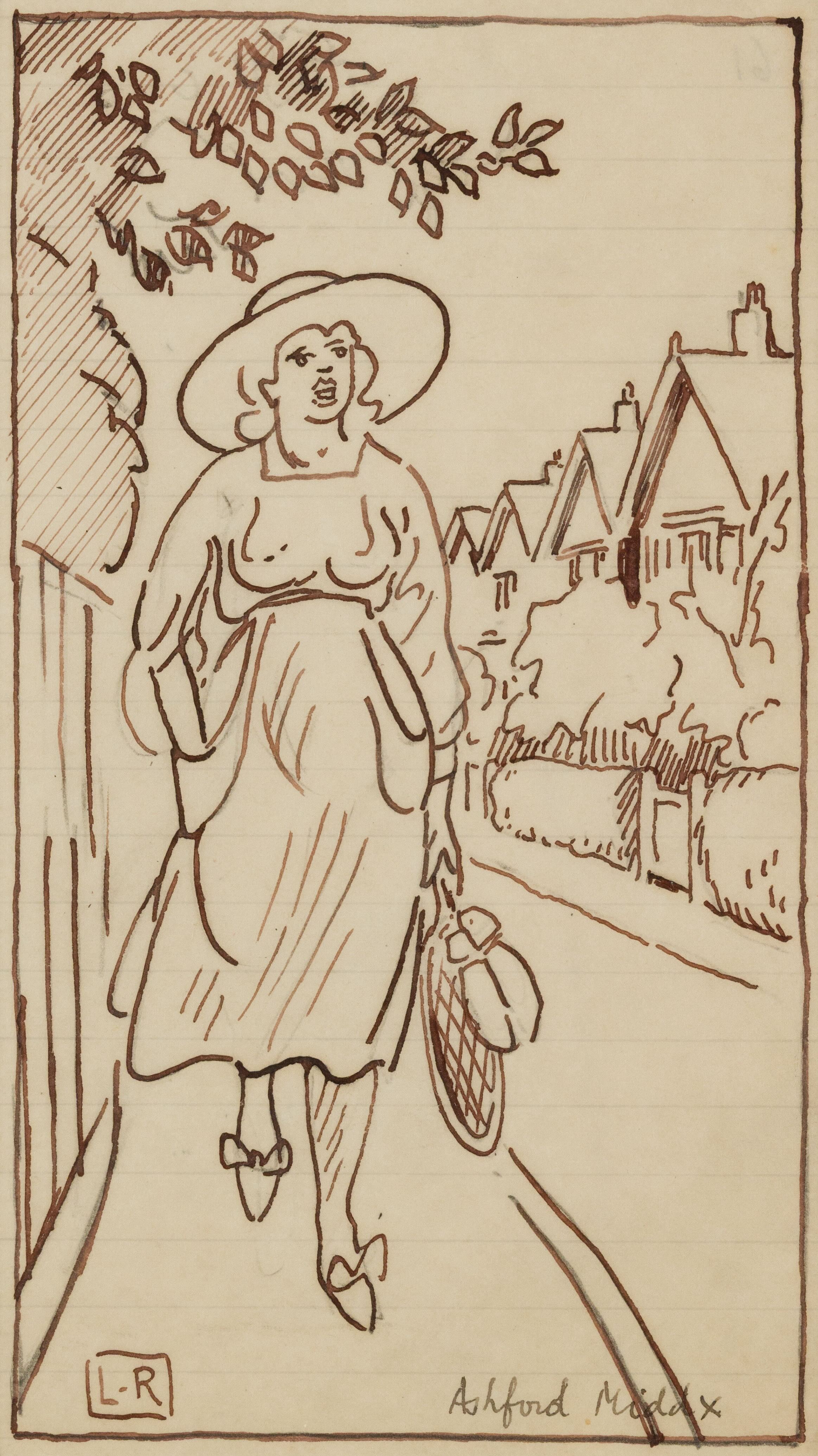 A lady walking, Ashford - Ludovic-Rodo Pissarro (1878 - 1952)