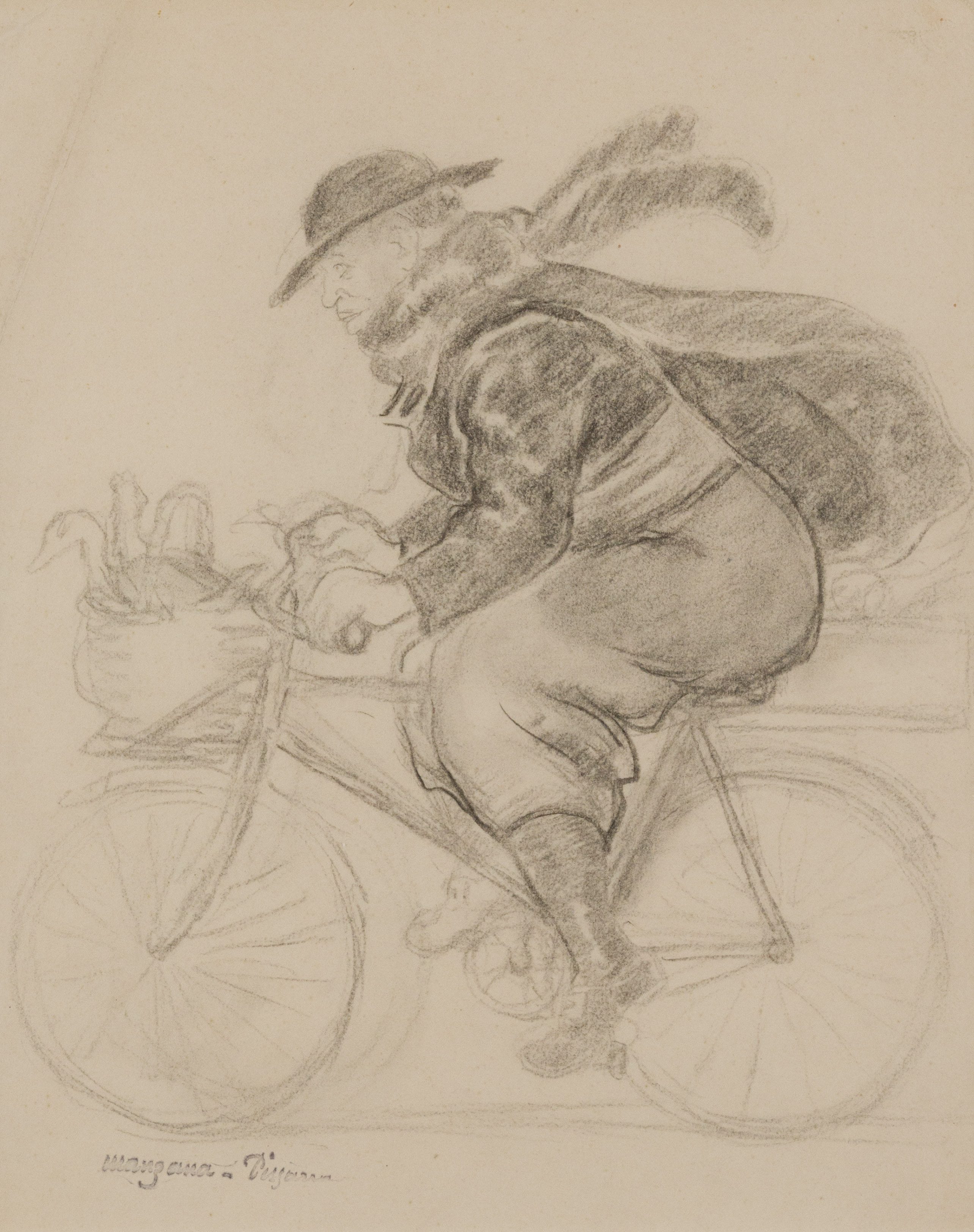 Georges Manzana Pissarro - A man cycling